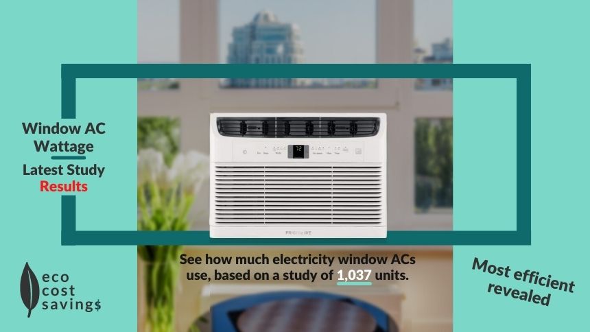 Window AC Wattage image containing a window air conditioner installed in a window frame