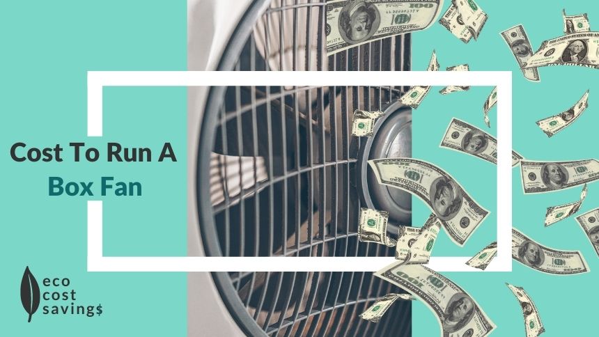 Cost to run a box fan image with a fan and dollars