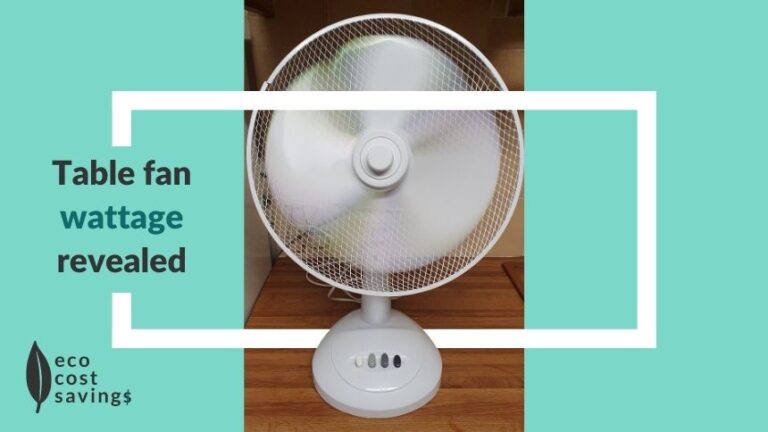 Table fan wattage image with fan running | Eco Cost Savings
