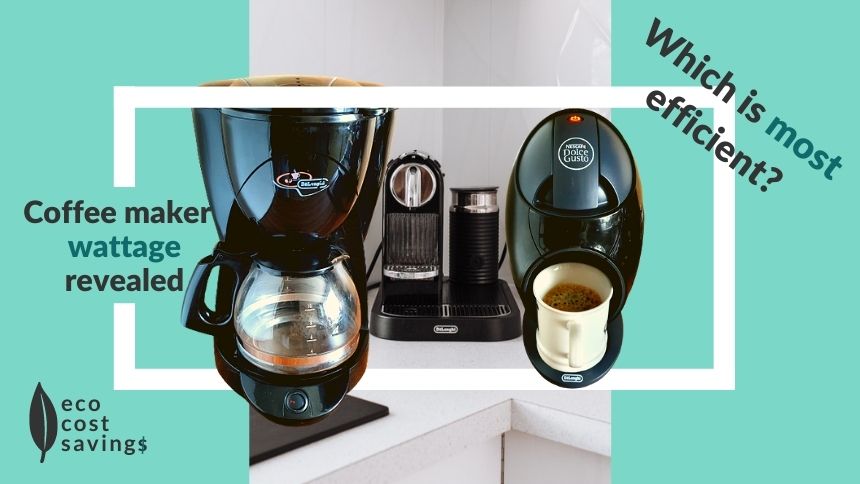 Koffiezetapparaten op een tabel afbeelding / wattage van koffiezetapparaten en energie-efficiëntie afbeelding