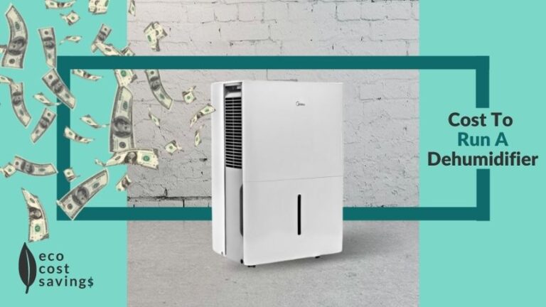 Cost to run a dehumidifier image containing a dehumidifier in fornt of a wall with dollars