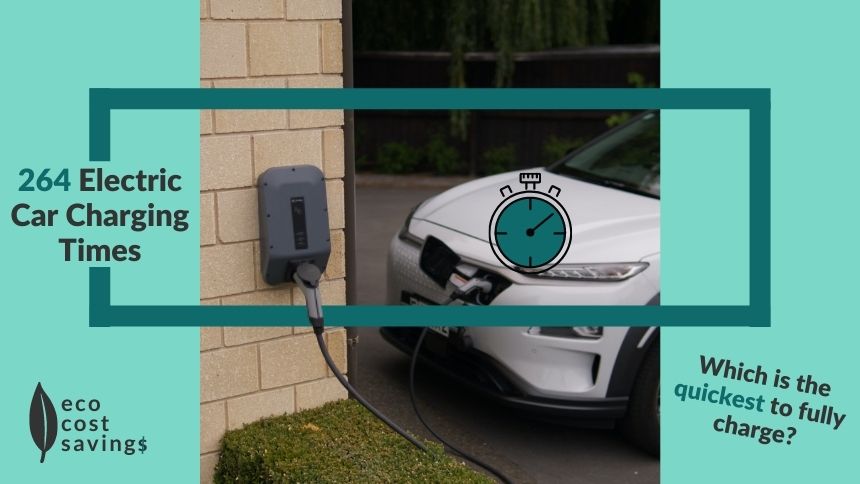 Electric Car Charge Times image of a timer and an electric car charging