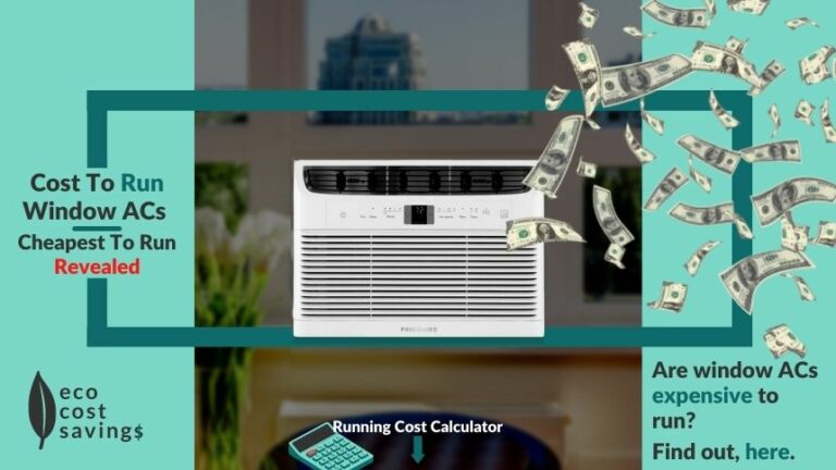 Cost To Run Window ACs Image containing a window air conditioner, dollars and text related to the question: How much does it cost to run a window air conditioner?